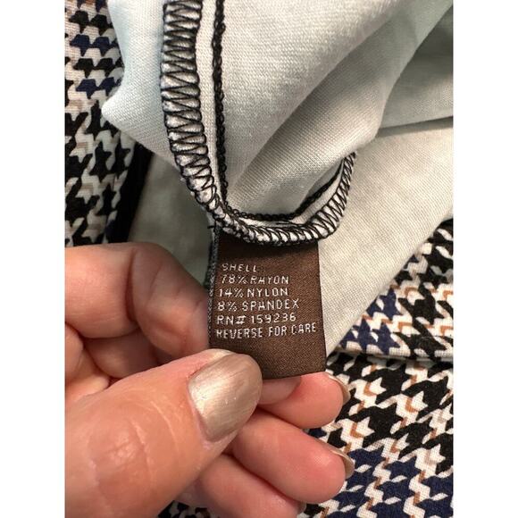 J. McLaughlin Becca Houndstooth Stretch Straight Ankle Pants, Size 2, EUC - Picture 5 of 7